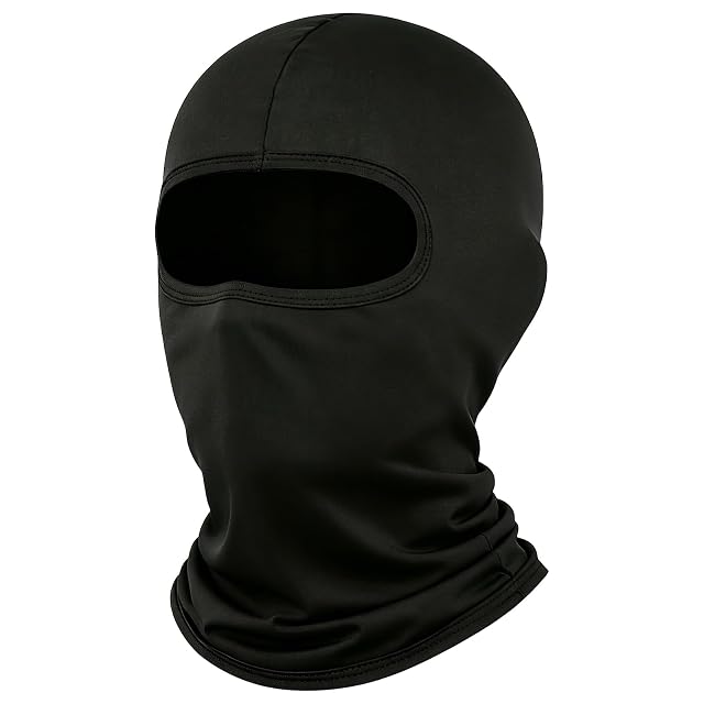 LONGKING black balaclava worn under a helmet