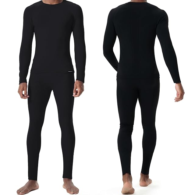 FlowFlex seamless thermal underwear set in black