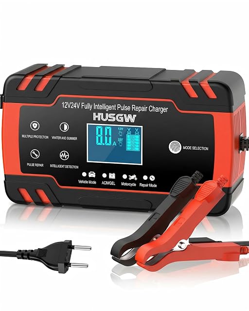 Husgw 8 A battery charger with LCD display