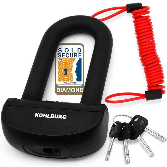 KOHLBURG Sold Secure Diamond disc lock with red loop cable
