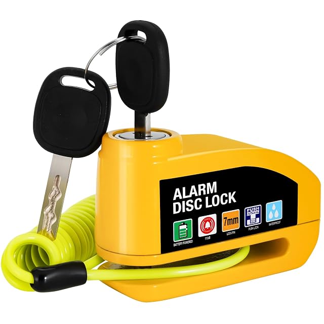 Vemfay alarmed disc lock with orange reminder cord