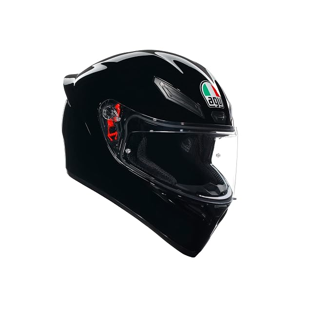 AGV K1 S full-face helmet in profile, showing the rear spoiler