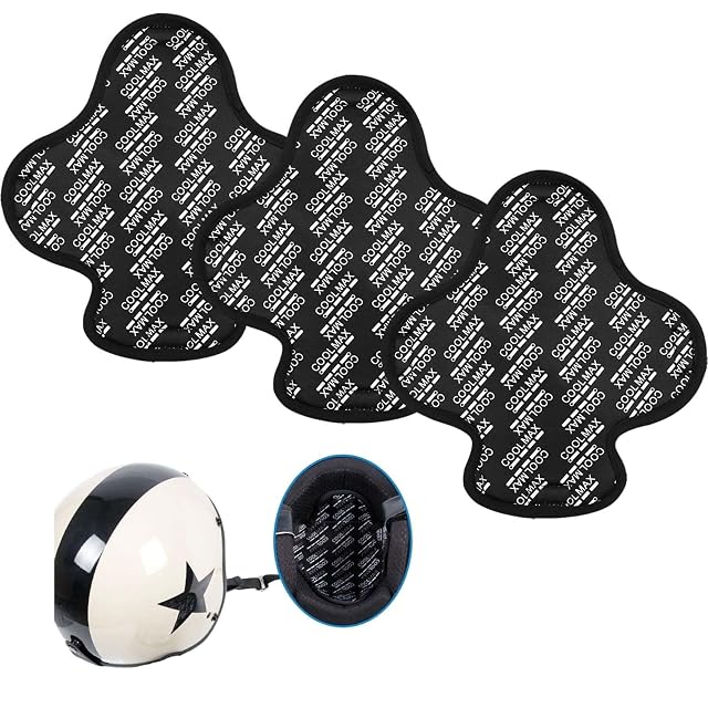 Pack of three black motorcycle helmet liners