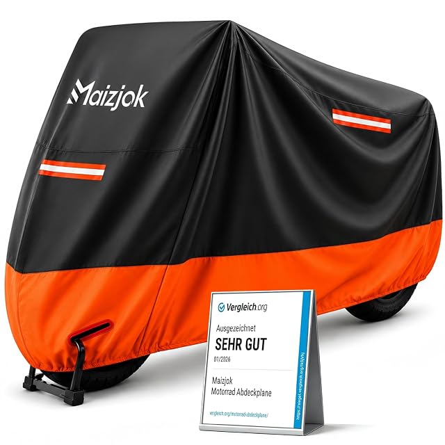 Maizjok motorcycle cover in black and orange