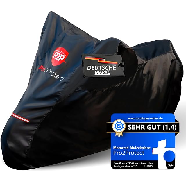 Pro2Protect motorcycle cover in black and red