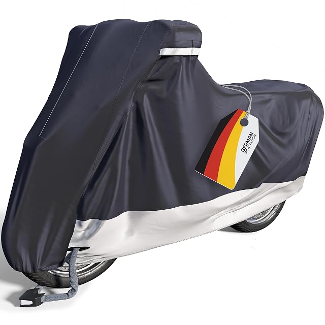 VELMIA motorcycle cover fitted over a machine