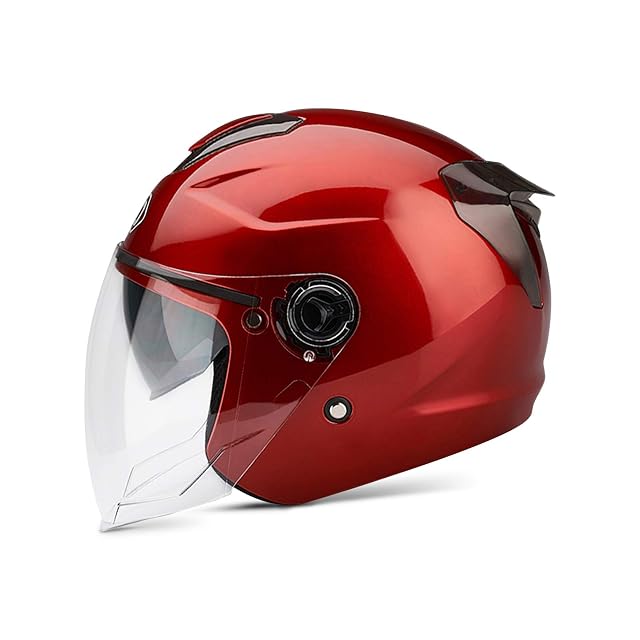 Galatée dual-visor open-face helmet in red