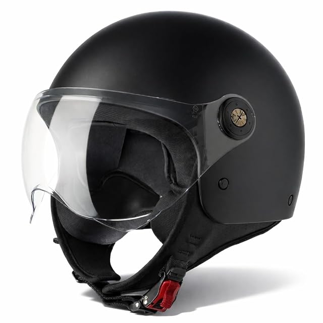 Vinz Duoro open-face helmet with the visor raised