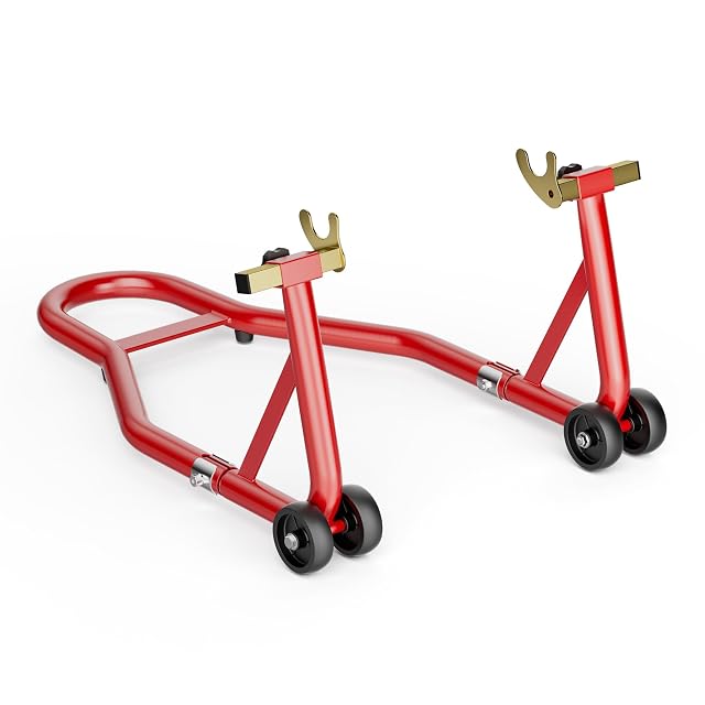 Wiltec red rear paddock stand for motorcycles