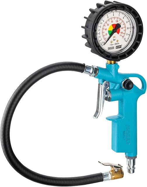 HAZET 9041-1 tyre inflator gauge with rubber-shielded dial