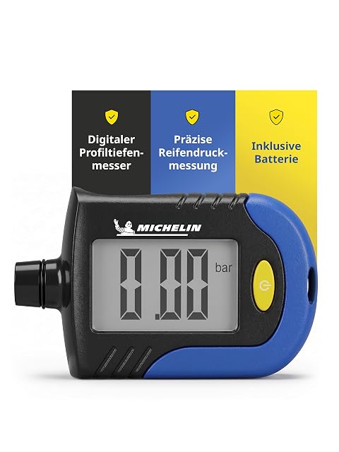 MICHELIN digital tyre pressure gauge with tread depth probe