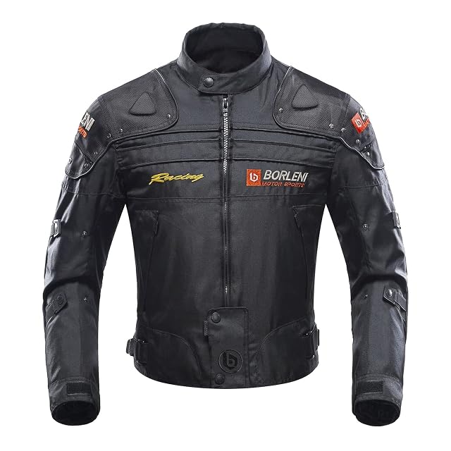 BORLENI windproof riding jacket in black