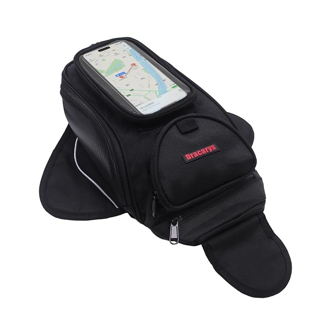 Dracarys magnetic tank bag with clear phone window