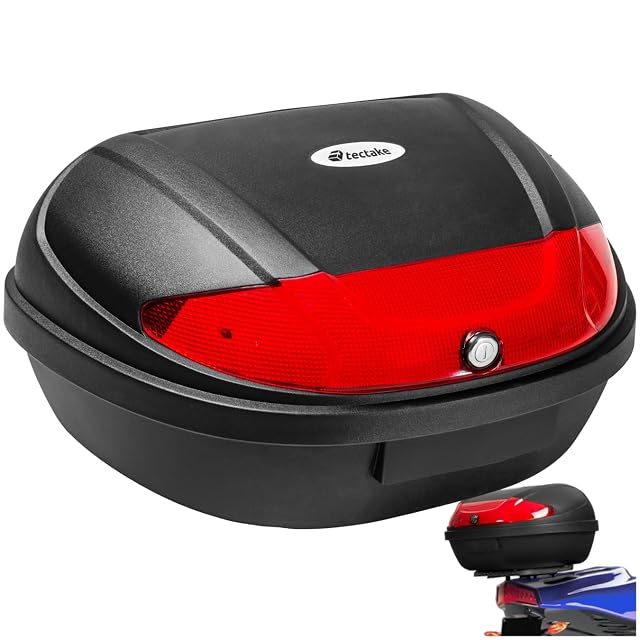 tectake 48 L top case in matt black