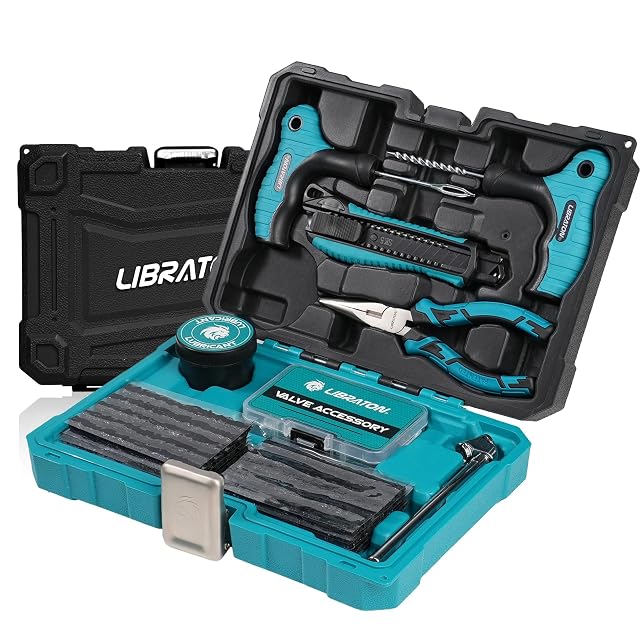 LIBRATON 78-piece tyre repair kit in its case